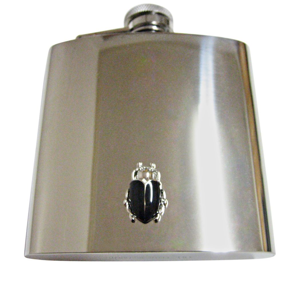 Black Beetle Insect Large Flask - image 1
